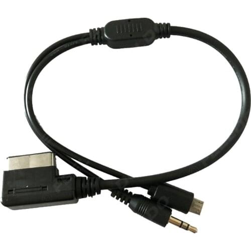 1PCS Car Audio Music AMI/MDI/MMI Interface To 3.5mm Male Micro USB AUX Cable For Audi Volkswagen Wire Adapter