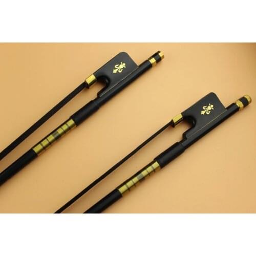 1 pc New PRO black 4/4 full size Carbon fiber cello bow ebony frog inlaid copper flower Free Shipping