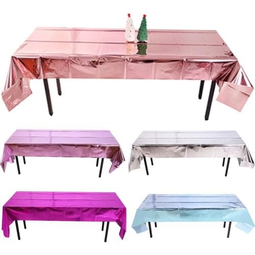 1PC Rectangle Satin Tablecloth Table Overlays Rose Gold Wedding Decoration Banquet Dining Table Cover New Year Christmas Party