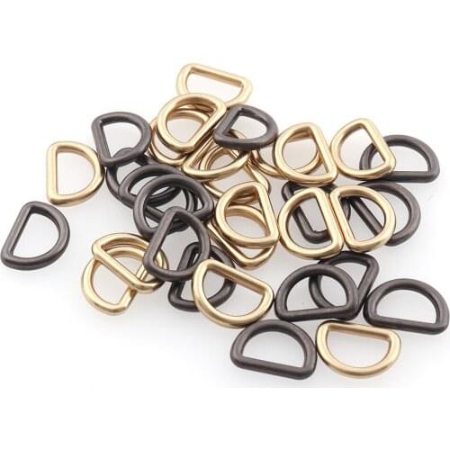 100pcs 9mm Gun black/Gold Metal Non-Welded D Ring Adjustable Buckle For Backpacks Straps Cat Collar Dee Buckles DIY Accessories
