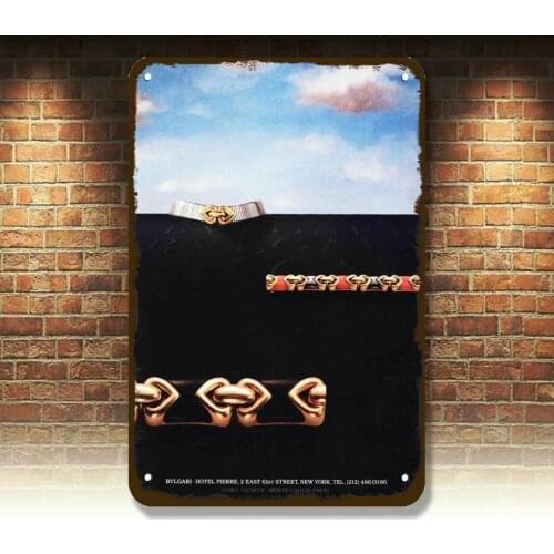 1985 BVLGARI JEWELRY Vintage Look DECORATIVE METAL SIGN - NOT ACTUAL JEWELRY