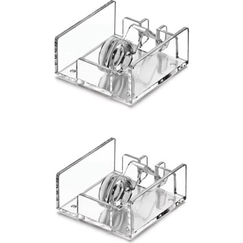 2PCS Square Clear Acrylic Cocktail Napkin Holder Paper Serviette Dispenser Tissue Box Bar Caddy For Dining Table Hotel