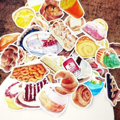 40pcs Hand Drawing Delicious Bread Cake stickers Diary Notebook Planner / Notebook DIY Paper cute sticker stationery naklejki