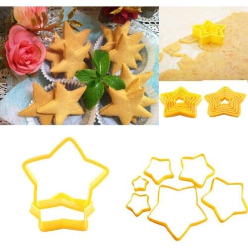 6pcs Cookies Cutter Frame Fondant Biscuits Desserts Cake Mould DIY Star Moulds Christmas Cookie Maker Cake Decorating Tool