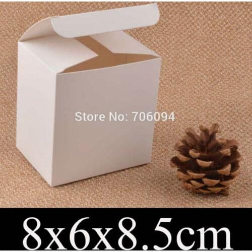 8*6*8.5cm Cosmetic/Jewerly white paper box 3.1''*2.4''*3.3'' handmade gift boxes,Essential oil box,custom box logo 100pcs/lot