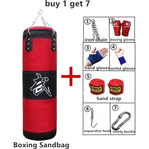 Empty Boxing Sandbag Home Fitness Hook Hanging Kick Punching Bag Boxing Training Fight Karate Punch Muay Thai Sand Bag