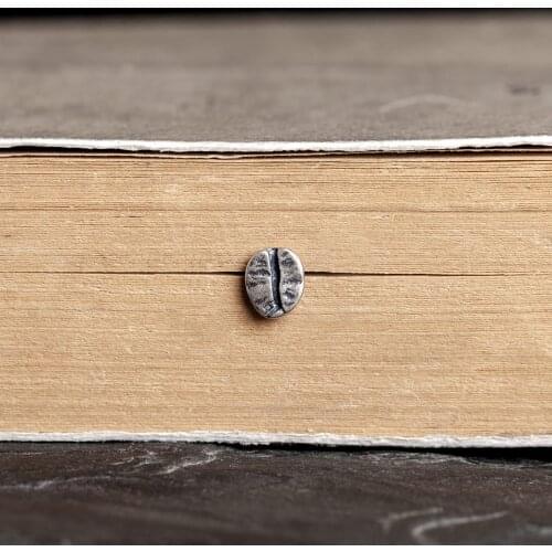 925 Sterling Retro Coffee Bean Post Stud Single Earring Men Women Jewelry A1083