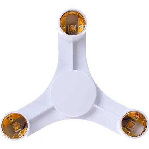 White Color 3 In 1 E27 to E27 LED Lamp Bulbs Socket Splitter Adapter Holder For Photo Studio