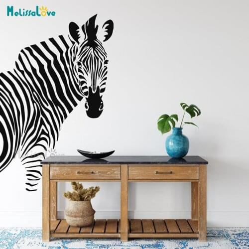 African Animal Zebra Head Decal Living Room Bedroom Safari Nursery Funny Animal Decor Removable Vinyl Wall Sticker Mural BD587