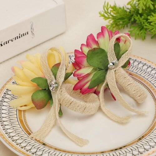 Flower Napkin Rings for Wedding Table Decoration Napkin Buckles Wedding Tower Rings Dinner Table Decor Party Banquet Supplies