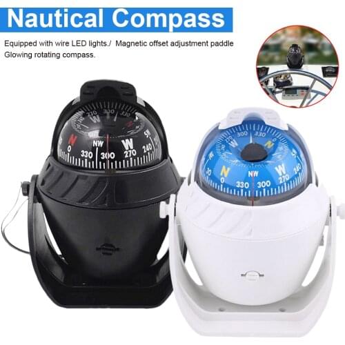 Multiful Use Marine Boat Compass Military BoatShip Vehicle Car Compass Navigation Positioning High Precision with LED NightLight