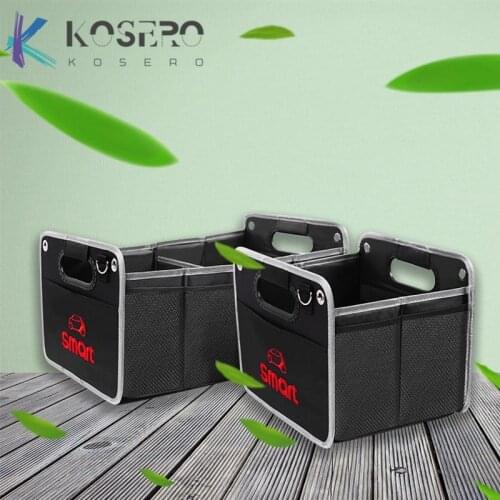 Car Foldable Black Storage Box Bag Oxford Cloth Organizer For Smart 453 451 450 Fortwo Forfour CarTrunk Storage sort Accessories