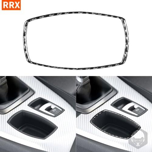 For BMW Z4 E89 2009-2016 Black Carbon Fiber Stickers Central Control Multimedia Button Frame Styling Interiors Car Accessories