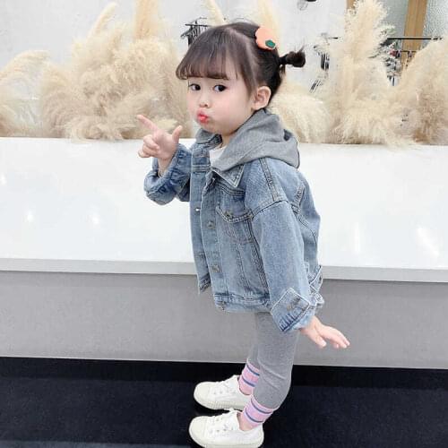 Spring Denim Blue Jean Camouflage Cute Jacket Big Kids Fashion Clothes For Teens Girls 8 To 12 Children Outwear Coats Hoodies