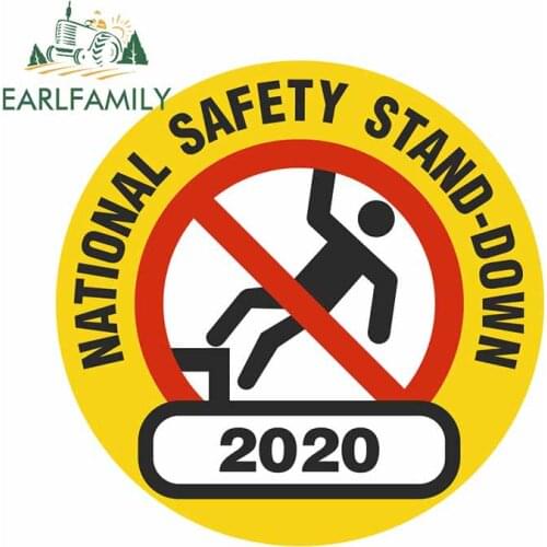 EARLFAMILY 13cm x 12.9cm For National Safety Signs Car Graffiti Sticker Fashion Decal Occlusion Scratch Body for Car Decoration