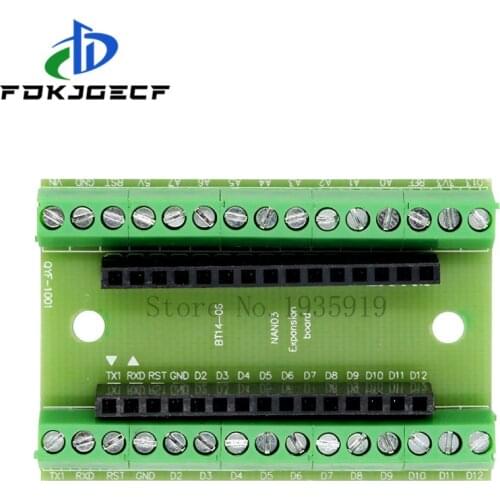 NANO V3.0 3.0 Controller Terminal Adapter Expansion Board NANO IO Shield Simple Extension Plate For Arduino AVR ATMEGA328P Green