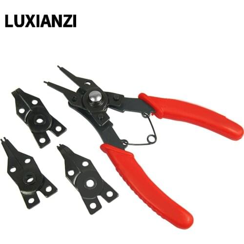 LUXIANZI 4 in1 Circlip Plier Set With Internal External Curved Straight Tip Retaining Clip Ring Remover Multifunction Snap Ring