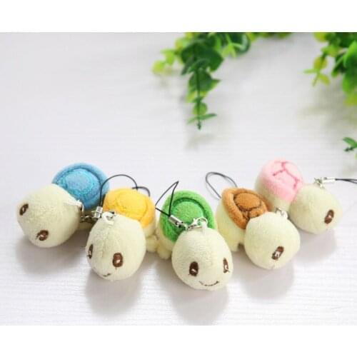 4cm Small Toys 4colors Tortoise Plush Stuffed Toy Doll String Toy Key Chain Doll Stuffed Wedding Bouquet Doll Toy