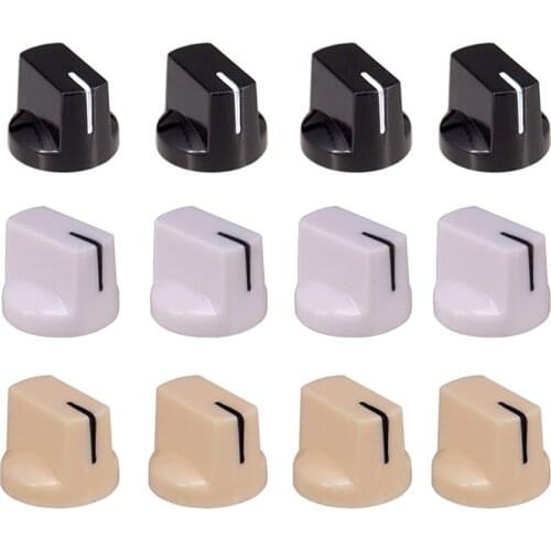 Pack of 12 Volume Tone Control Knobs, Potentiometer Control Caps with Pointing Lines for Electric Guitar