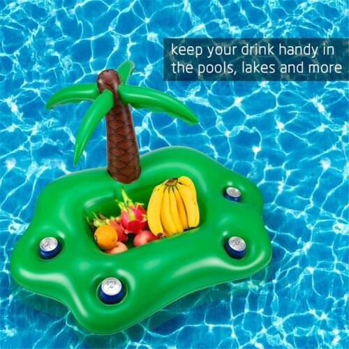 Inflatable Pool Float Drink Holder Beverage Salad Fruit Serving Bar Floating Cup Bottle Holder Party Accessories for Summer