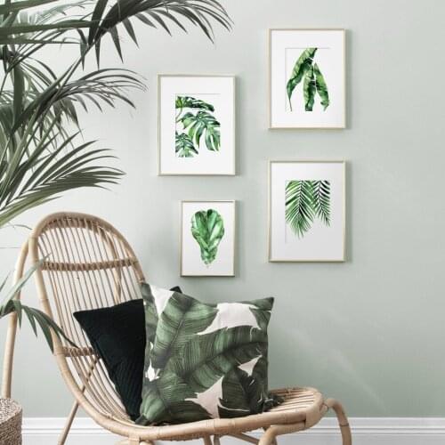 Nordic Style Monstera Banana leaf Wall Art Print Paper Painting Nordic Posters And Prints Wall Pictures For Living Room Decor