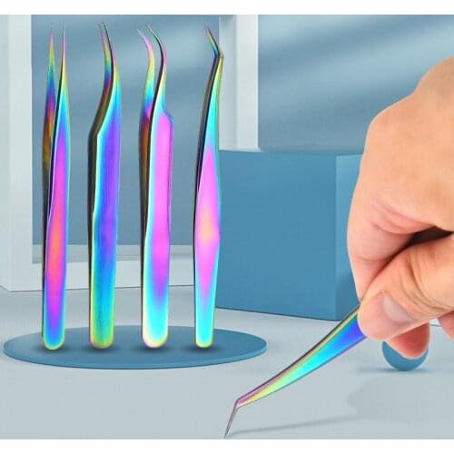 New Eyelash Extension Tweezers Stainless Lash Eyebrow Tweezers Anti-static Professional Excellent Closure Tweezer Makeup Tools