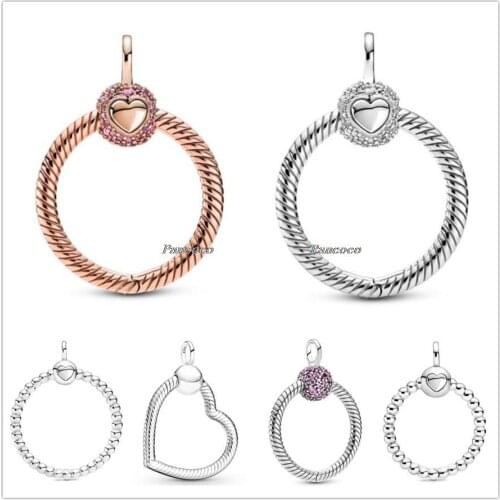 Authentic 925 Sterling Silver Rose Moments Small Pave Crown O With Crystal Charm Beads Fit Pandora Bracelet & Necklace Jewelry