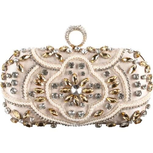 Luxury Women 2019 Finger Clutch Evening Bag Bolsa Feminina Wedding Party Crystal Handbag Purse Designer Handmade Day Clutch