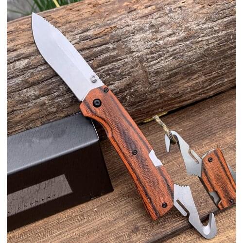 EDC Manual Folding Hunting knife BM15060 wood handle S30V blade Portable Picnic Outdoor Camping Tools Multi Knives