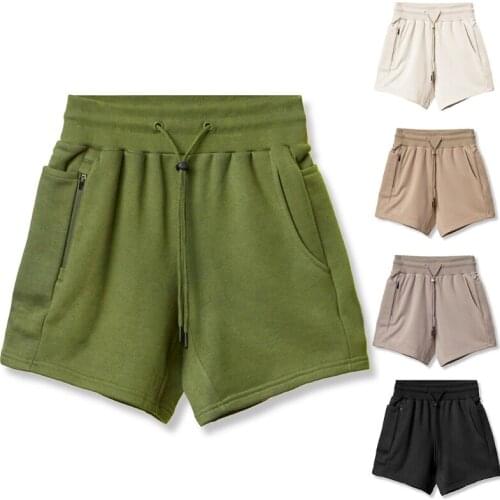 Mens Shorts Spring Summer Leisure Simple Temperament Cotton Breathable Solid Color Fitness Basketball Sports