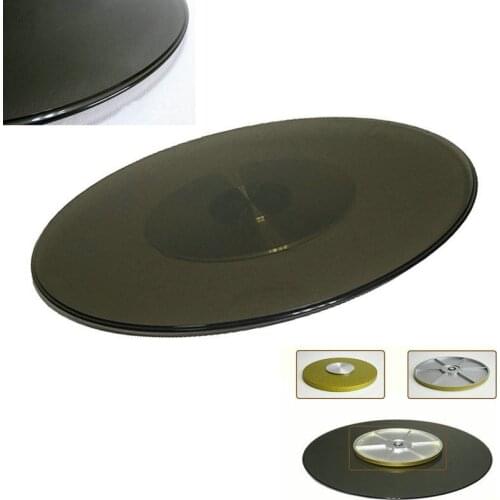 HQ TY01 UPGRADE Tempered Tawny Color Glass Turntable Lazy Susan Dining Table One Piece with Fiberglass Base Swivel Plate