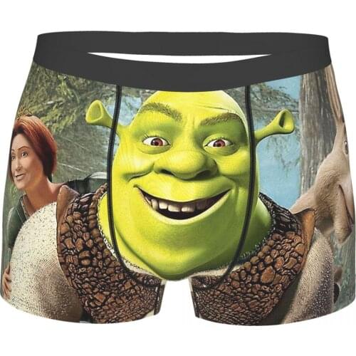 Happy Shrek Shrek Comedy Film Underpants Breathbale Panties Mens Underwear Print Shorts Boxer Briefs