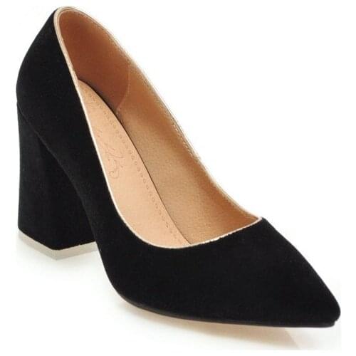 Big SizePointed thick heel shoes ladies high heels women shoes woman pumps