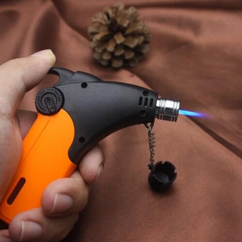 Outdoor Torch Spray Gun Jet Lighter Elbow Butane Gas Cigar Smoke Pipe Lighter 1300 C Turbo Cigarette Free Fire Lighter Windproof