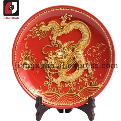 Vintage beautiful home decor ceramic stand 12 inch plates with 24k gold foil