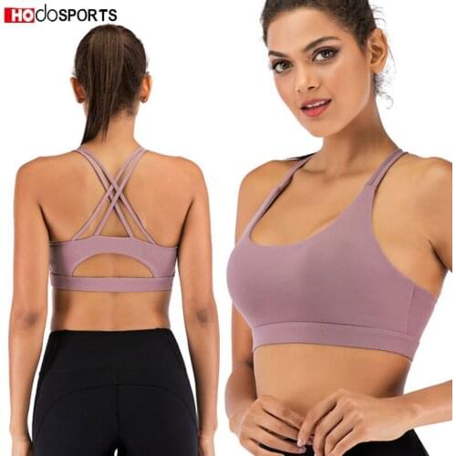 Yoga Bras Sexy Brassiere Sport Woman Fitness Straps Tops Quick dry Shockproof Bra Top Active Wear Seamless Gym Clothes