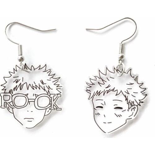 Animation Jujutsu Kaisen Earrings for Women Cartoon Comics Acrylic Earrings Transparent Japan Boy Fashion Jewelry Wholesale New