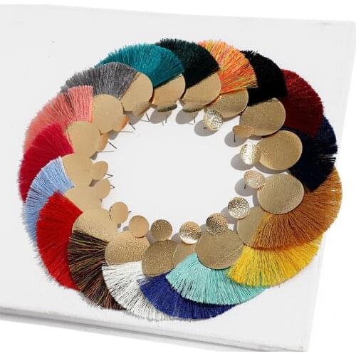 JOUVAL Long Tassel Earrings Drop Dangle Vintage Ethnic Big Fringe Earrings For Women Hanging Holiday Female Brincos Boho jewelry