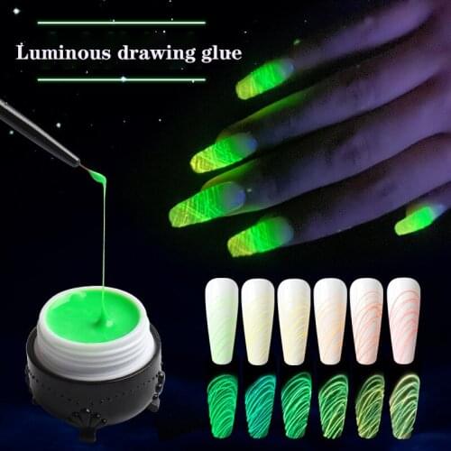 Nail Art 10Milliliter Luminous Brushed Glue Aurora Multicolour Soaking UV Gel Nail Art DIYcreative Painting Color Painting Glue