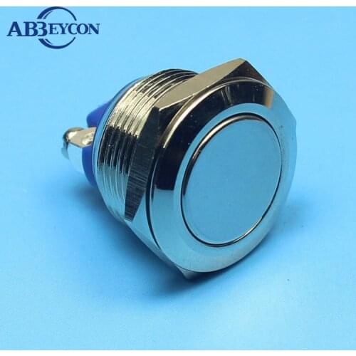 1968 19mm flat head 250VAC 1NO momentary ON screw push button switch Abbeycon waterproof switch