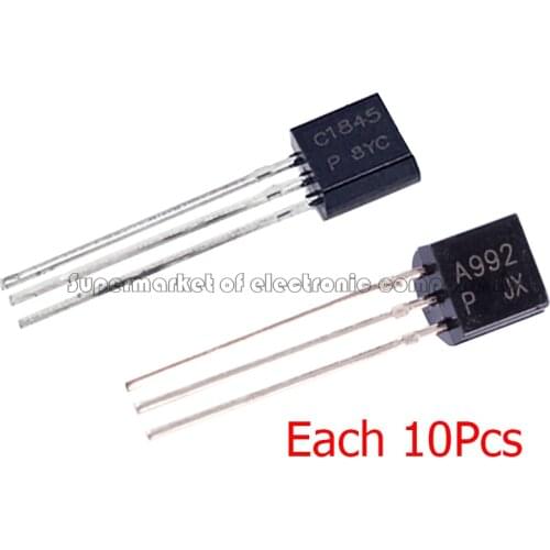 20PCS 2SA992 TO-92 2SC1845 TO92 10pairs (10PCS A992 + 10PCS C1845) Hi-fi The Tube New Original