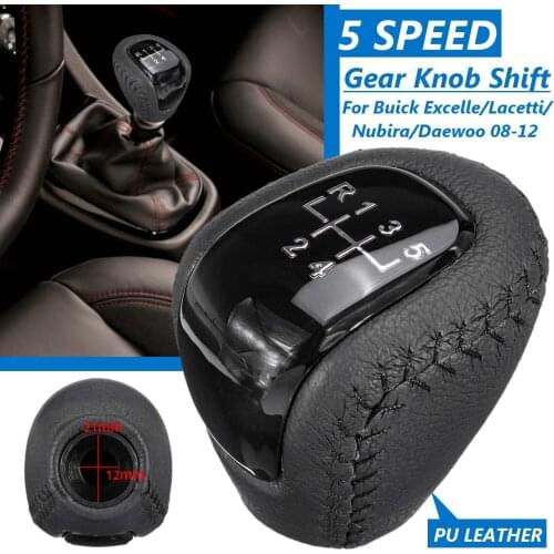 5 Speed Car Gear Shift Knob For Buick Excelle Lacetti Nubira Daewoo 2008-2012 For Chevrolet AVEO POMO 2009-2013 For Fiat Leather