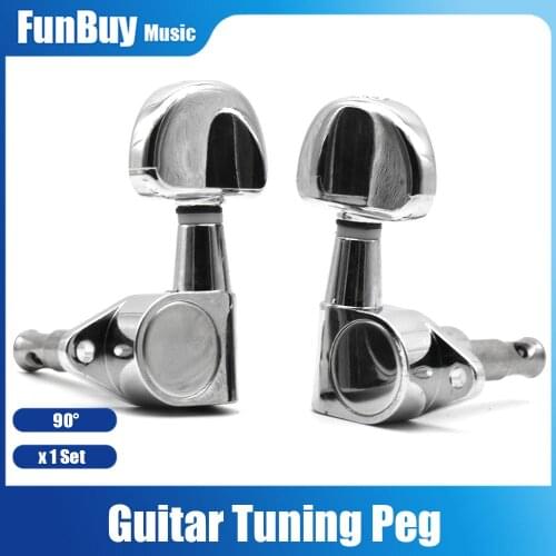 6pcs Sealed-gear Acoustic Electric Guitar String Tuning Pegs Key Tuners Machine Head Big Semicircle Button Chrome