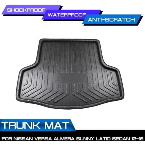 Car Floor Mat Carpet For Nissan Versa Almera Sunny Latio Sedan 2012-2018 Rear Trunk Anti-mud Cover