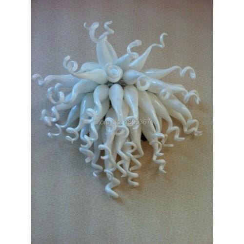 Free Shipping Pure Hand Blown Glass Art White Wall Lamp Decoration
