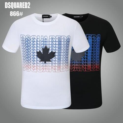 Free Shipping DSQUARED2 Men D2 Printed Letters MALE O-Neck Short Sleeve Street Hip Hop Pure Cotton D2 Tee DSQ2 T-Shirt M TO 3XL
