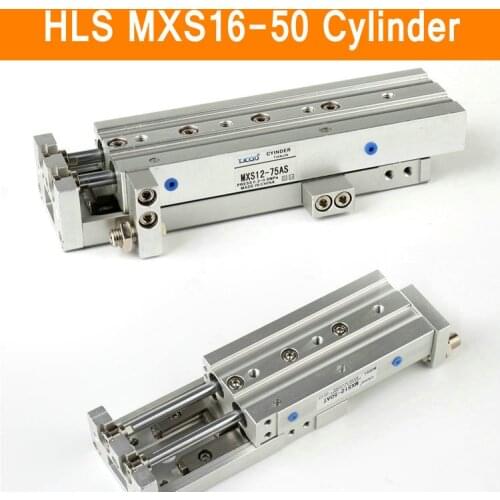 HLS MXS16-50 SMC Type MXS series Cylinder MXS16-50A 50AS 50AT 50B Air Slide Table Double Acting 16mm Bore 50mm Stroke