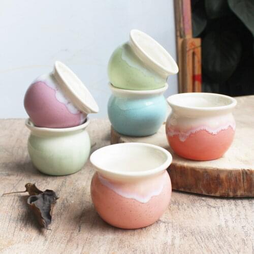 Hotsales Macarons color glazed ceramic flower pots