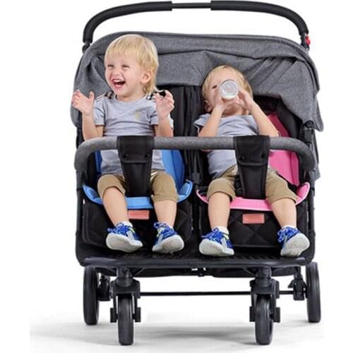 Twins Baby Stroller Sitting Lying Folding Two Seat Double Twin Stroller Cart