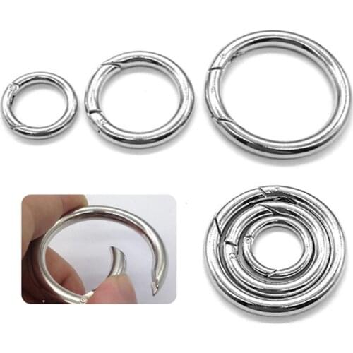 Zinc Alloy Round Hiking O-ring Keyring Spring Snap Hook Clip Buckle Carabiner for Camping Hiking Climbing Hiking Equipment tool